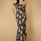 Jarlo Ocean one shoulder floral print maxi dress with thigh high slit