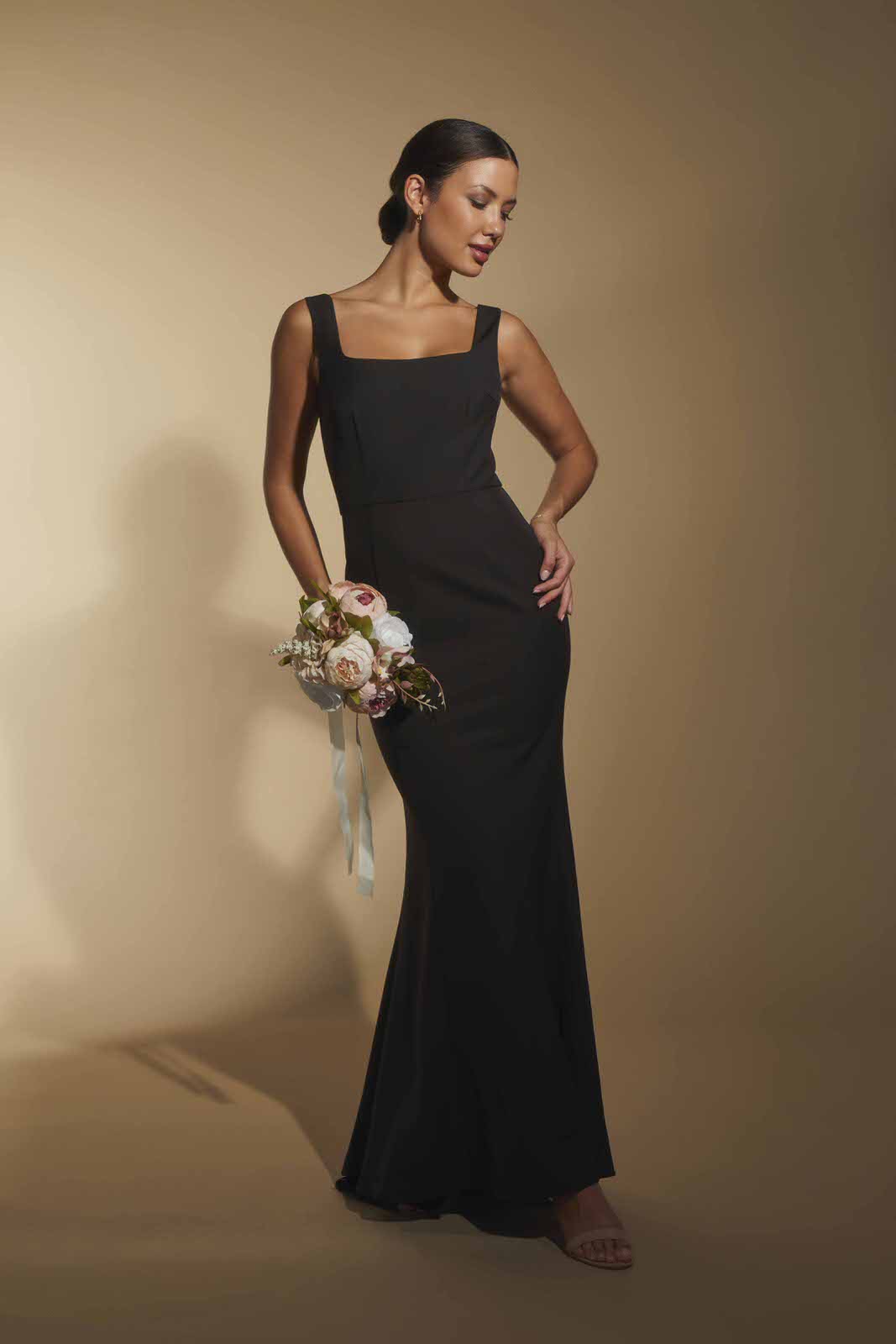 Senia Square Neck Maxi Dress With Button Back Senia Square Neck Maxi Dress With Button Back