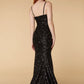 Jarlo Ramona black sequin fishtail maxi dress