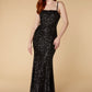 Jarlo Ramona black sequin fishtail maxi dress