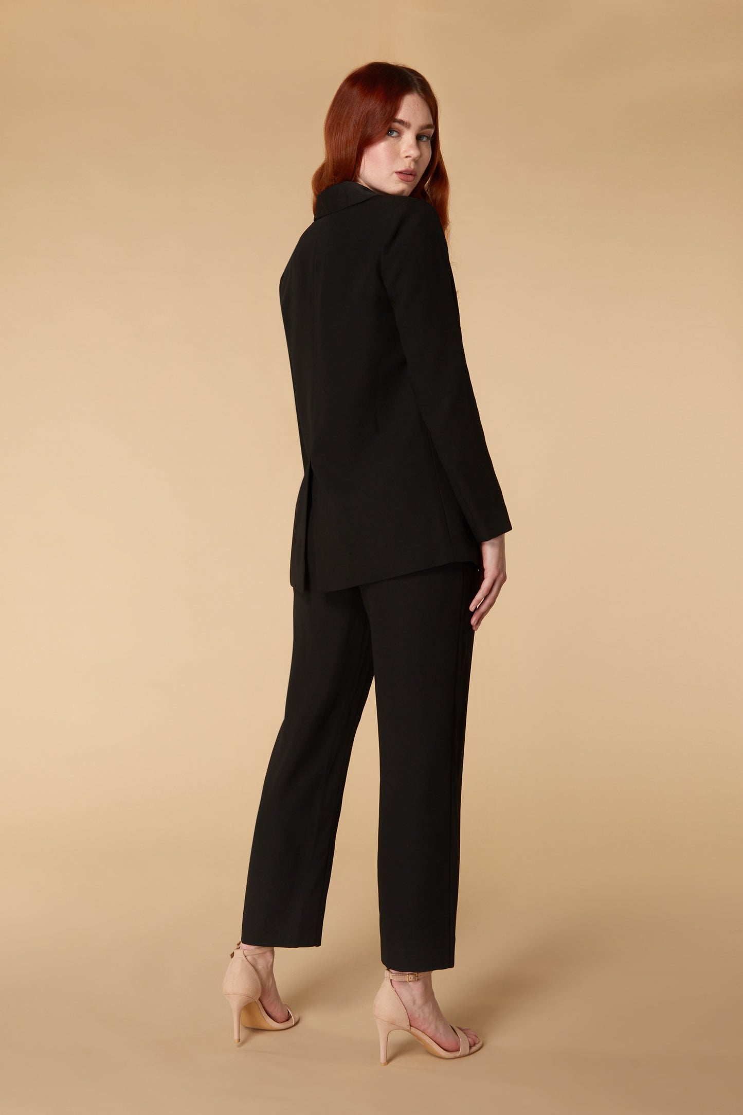 Naomi Satin Lapel Blazer and Trouser Two Piece Set