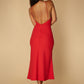 Jarlo red midi dress with Jarlo red midi dress with corsage detail and open back