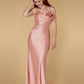 Jarlo Sandy one shoulder pink satin maxi dress with corsage detail