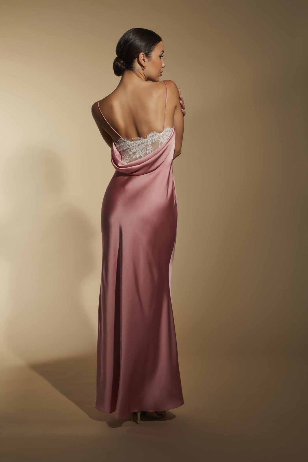 Aurora Cowl Back Maxi Dress with Lace Detail