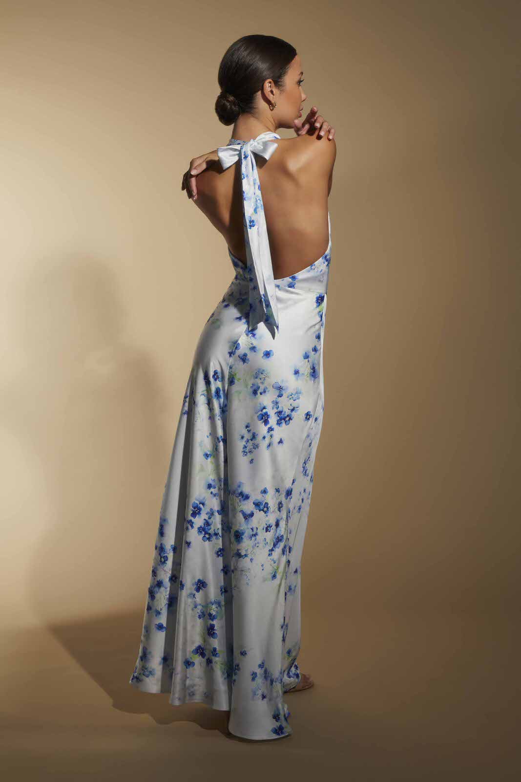 Noelle Cowl Front Print Maxi Dress
