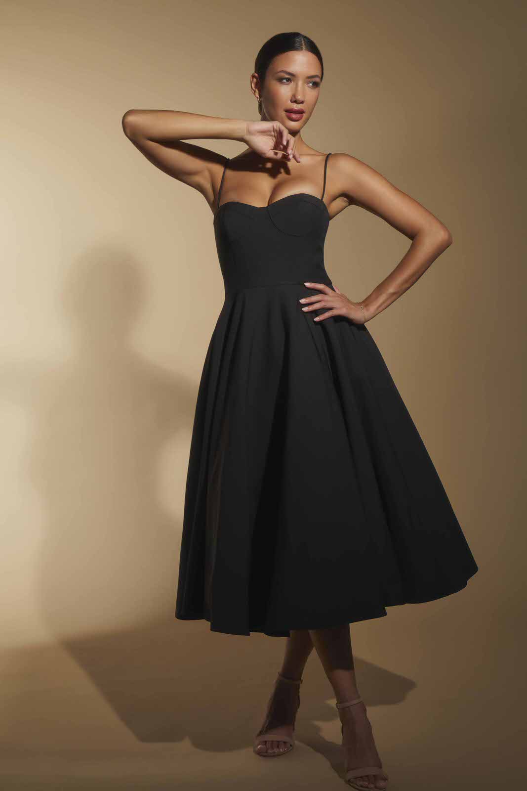 Jones Skater Midi Dress with Cami Straps