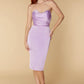Jarlo lilac strapless midi dress with deep V back