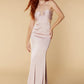 Jarlo pink satin maxi dress with cut out detail