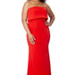 Jarlo red strapless maxi dress with bust overlay