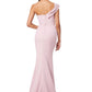 Jarlo one shoulder pink fishtail maxi dress