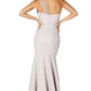 Jarlo silver one should maxi dress with tulle top and thigh split