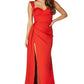 Jarlo Melody sweetheart neckline fishtail red maxi dress with side split
