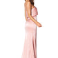 Jarlo Jetaime pink satin strapless maxi dress with overlay and button back detail