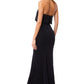 Jarlo black strapless maxi dress with bust overlay