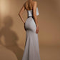 Jarlo blue strapless maxi dress with bust overlay