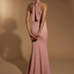 Jarlo pink halter neck fishtail maxi dress