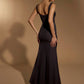 Jarlo Senia square neck navy maxi dress with button back