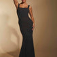 Senia Square Neck Maxi Dress With Button Back