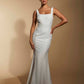 Senia Square Neck Maxi Dress With Button Back