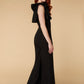 Jarlo black one shoulder jumpsuit with bow detail