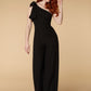 Jarlo black one shoulder jumpsuit with bow detail