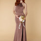 Azura Halter Neck Satin Maxi Dress with Keyhole Draped Back