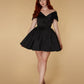 Jarlo black bardot mini dress with tulle skirt