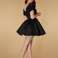 Jarlo black bardot mini dress with tulle skirt