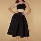 Jarlo Kat black top and midi skirt two piece with appliqué detail
