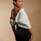 Ava Off Shoulder Midi Dress with Sculpted Monochrome Detail