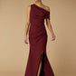 Jarlo Morgan Drop Shoulder Fishtail Burgundy Maxi Dress