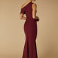 Jarlo Morgan Drop Shoulder Fishtail Burgundy Maxi Dress