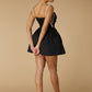 Jarlo Kiki A-Line Black Mini Dress with Strap Embellishment