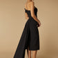 Jarlo Greer Off Shoulder Black Midi Dress with Drape Detail