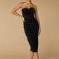 Jarlo Monica Strapless Black Sequin Midi Dress