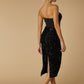 Jarlo Monica Strapless Black Sequin Midi Dress