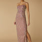 Jarlo Clement One Shoulder Champagne Sequin Maxi Dress