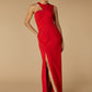Jarlo Sharon High Neck Red Maxi Dress with Cut Out detail