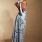 Noelle Cowl Front Print Maxi Dress