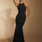 Cordelia Halter Neck Maxi Dress with Lace Waist Detail