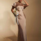Isla Empire Line Satin Maxi Dress with Bell Sleeves