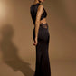Naomi Satin Maxi Dress with Waist Cut Out Detail