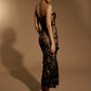 Monica Corset Detail Midi Dress in 3D Lace