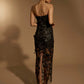 Alice Strapless Midi Dress in Floral 3D Lace