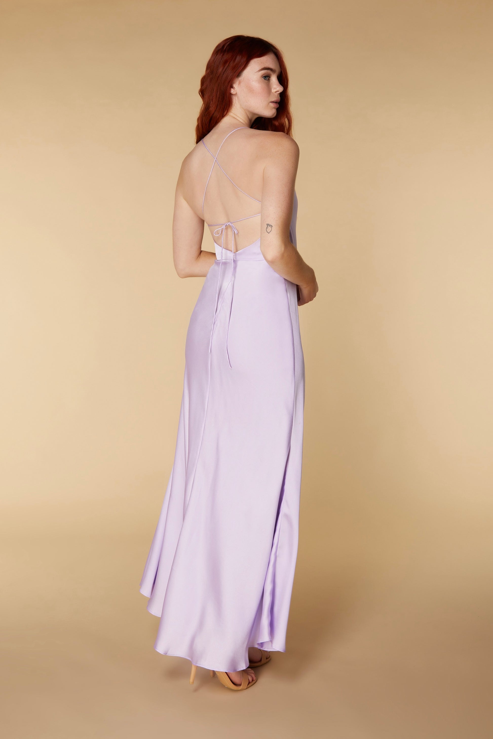 Jarlo's Aida Open Back Maxi Dress with Tie Strap Detail in Lilac Jarlo London Jarlo's Aida Open Back Maxi Dress with Tie Strap Detail in Lilac Jarlo London