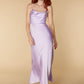 Jarlo lilac satin maxi dress