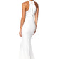 Jarlo ivory halter neck fishtail maxi dress