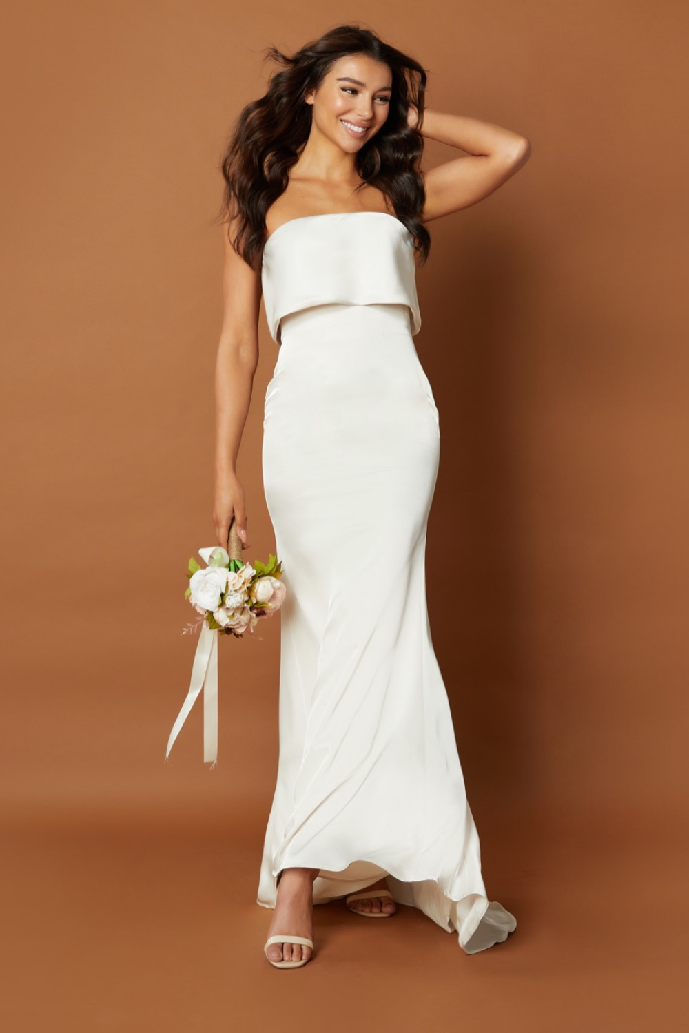chinese dress ladies Ariana Strapless Lace Maxi Dress• Shop American Threads Boutique Off White / L main image 1