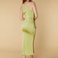 Kylie Deep V Midi Dress with Knot Front Detail
