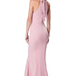 Jarlo pink halter neck fishtail maxi dress